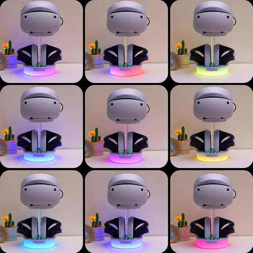 Vista 7 de Base de carga para PS5 VR2, PSVR 2, estación de carga con soporte de luz RGB de respiración para PSVR2, soporte de exhibición para PSVR2, accesorios