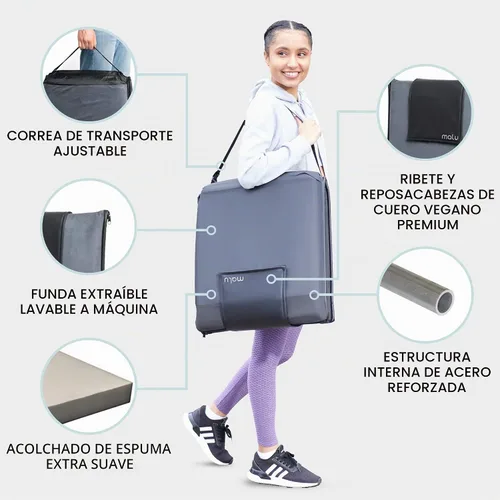 Vista 5 de malu Silla de piso acolchada con soporte de espalda - Cojín de meditación para silla japonesa