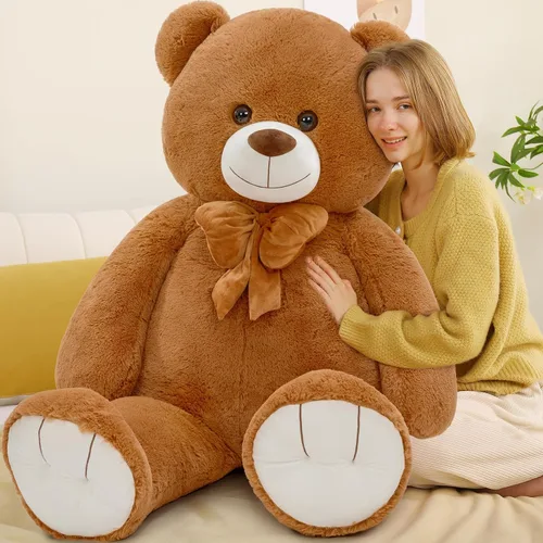 Vista 13 de Tezituo Oso de Peluche Gigante de 47 Pulgadas, Suave Animal de Peluche Grande Tamaño Real de 4 Pies, Juguete de Oso de Peluche, Regalo de San Azul
