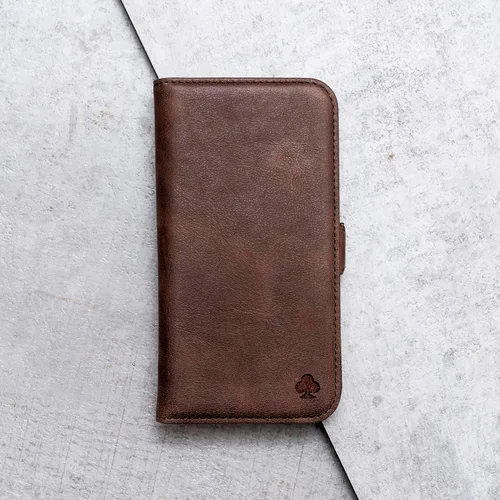 Vista 8 de Porter Riley - Funda de cuero para Samsung Galaxy S23. Funda de cuero genuino premium con soporte/cartera/cubierta (marrón chocolate)