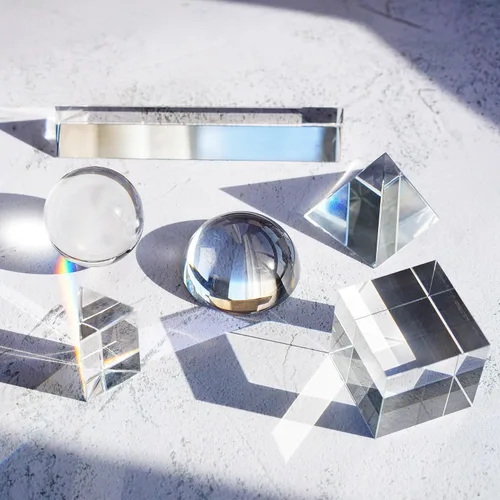 Vista 8 de QFkris Paquete de 6 prismas de fotografía de cristal óptico K9, incluye bola de cristal de 1.969 in, cubo, pirámide óptica, prisma triangular