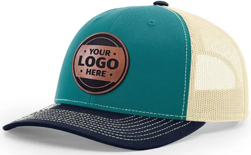 Vista 52 de Sombrero de parche de cuero de camionero personalizado grabado con láser