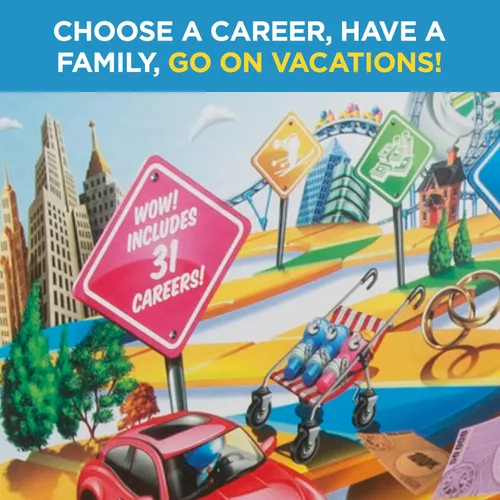 Vista 7 de Hasbro Gaming Juego de mesa The Game of Life, juegos familiares para niños a partir de 8 años, incluye 31 carreras, juegos de mesa familiares
