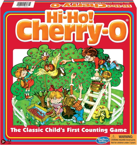 Vista 2 de HI-Ho Cherry-O de Winning Moves Games USA, el primer juego de conteo clásico para niños, para 2 a 4 jugadores, a partir de 3 años