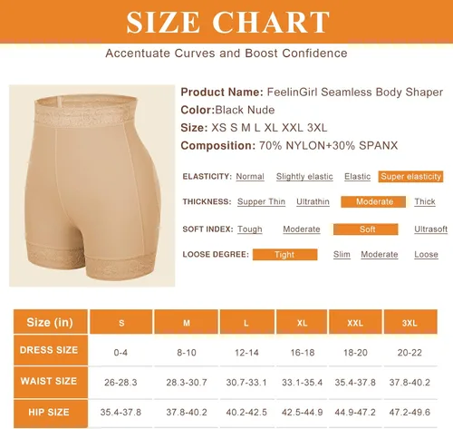 Vista 6 de FeelinGirl Butt Lifter Panties Hip Enhancer Shapewear Tummy Control Body Shaper Faja Shorts