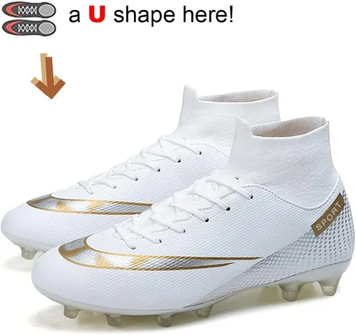 Vista 2 de YEFDG - Botas de fútbol para hombre zapatos de fútbol con tacos y tacos para adultos cómodos atléticos exteriores interiores competición