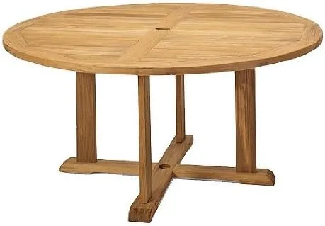 Vista 3 de 5 pieza grade-a – Conjunto de comedor 60" de madera de teca mesa redonda y 4 sillas Stacking Arm leveb # wfdslv6