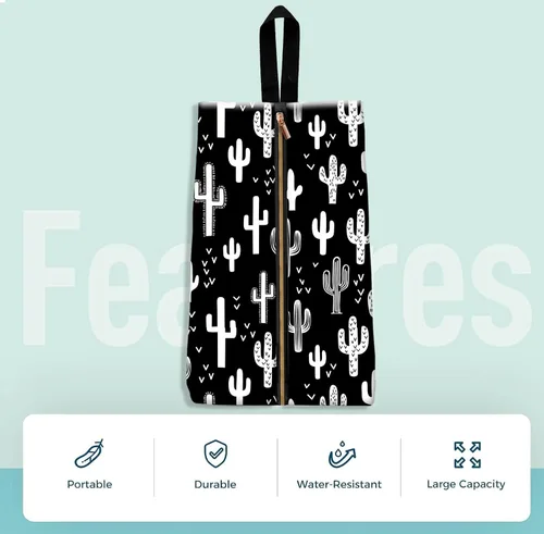 Vista 2 de AKMASK Bolsas de zapatos de viaje para artículos esenciales de viaje, bonitas bolsas de viaje de nailon impermeables para zapatos para hombres