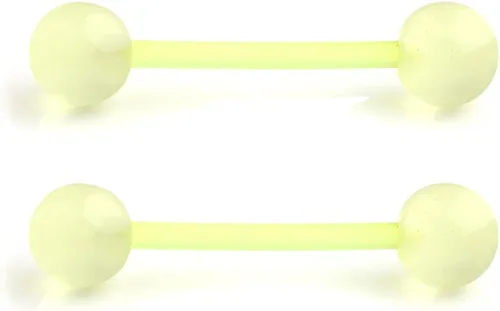 Vista 6 de Ruifan - Piercing para el pezón o la lengua de acrílico flexible que brilla en la oscuridad, de 0.49 oz y 0.630 pulgadas