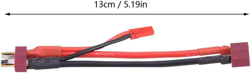 Vista 5 de Plplaaoo Enchufe en T con cable de alimentación JST, divisor de enchufe JST macho a hembra, con cable de silicona de alambre de 18 AWG de 5.19