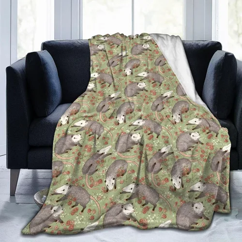 Vista 21 de Manta de franela con patrón de ciervo y oso, 50x40 pulgadas, unisex para adultos y niños, para todas las estaciones, estilo Art Deco