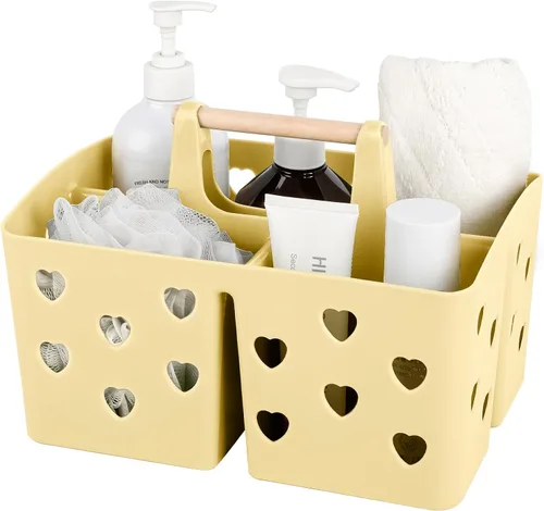 Vista 7 de Anyoifax Organizador de Ducha Portátil Cesta de Ducha de Plástico Organizador de Baño Dividido Organizador de Limpieza de Almacenamiento con Asa
