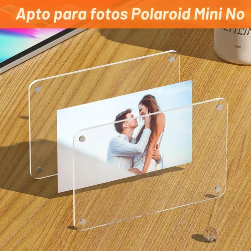 Vista 4 de Paquete de 8 portarretratos magnéticos acrílicos para refrigerador, marco