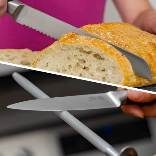 Vista 7 de Slitzer Germany Juego de cuchillos de chef de 7 piezas, diseño ergonómico, cuchillos de chef de grado profesional, gran adición a cualquier cocina