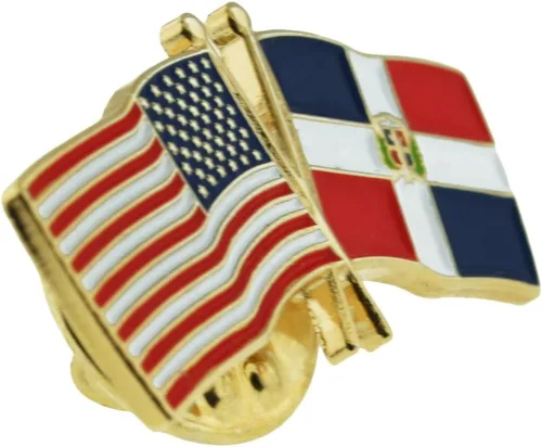 Vista 116 de PinMart Pin de solapa esmaltado con bandera de la amistad cruzada de Estados Unidos y el mundo