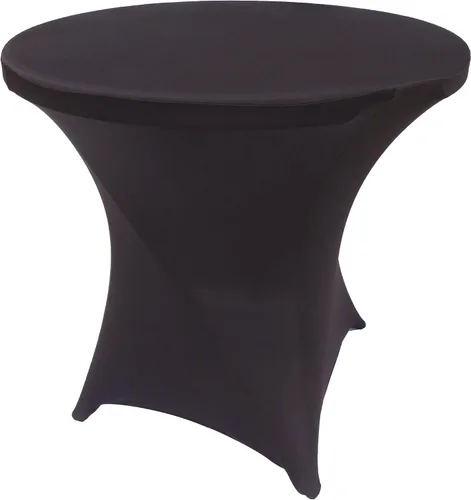 Vista 152 de Mantel de cóctel de elastano redondo de 24 pulgadas x 30 pulgadas de alto, color negro