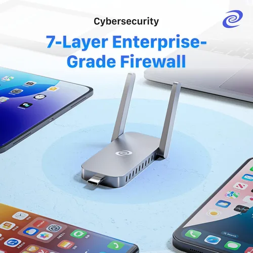 Vista 6 de Deeper Connect Air de Tamaño Bolsillo Inalámbrico Portátil VPN Router de Viaje Wireguard OpenVPN DPN WiFi Router