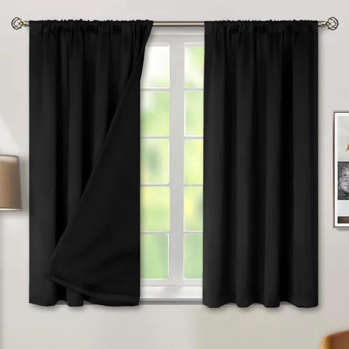 Vista 23 de BGment - Cortinas opacas para sala de estar de 63 pulgadas de largo, juego de 2 paneles, cortinas para oscurecer toda la habitación, cortinas