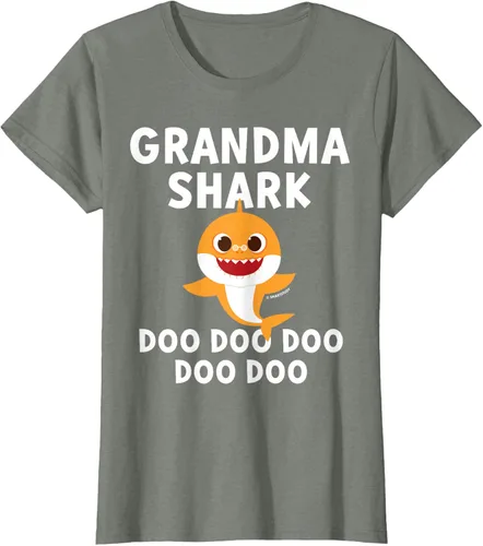 Vista 3 de Pinkfong Camiseta oficial Grandma Shark Negro