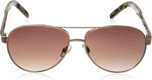 Vista 2 de Foster Grant Gafas de sol Sky Aviator para mujer, color dorado y marrón, 2.244 in, doradomarrón (GoldBrown Gradient)