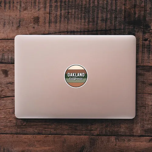 Vista 3 de Oakland California Travel Sticker, 2.5" Multiple Colors, Laptop Water Bottle Planner Journal, Collectible Places I've Been, Luggage Decal (Earth)