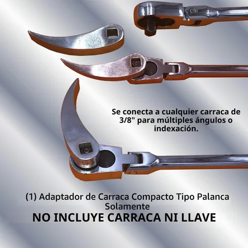 Vista 3 de Keyfit Tools Cabezal adaptador de palanca (1) Barra de palanca ajustable ultra compacta que se adapta a tu caja de herramientas, se adapta a