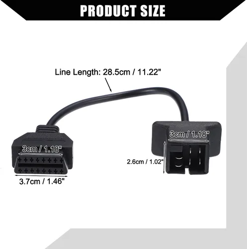 Vista 5 de Cable adaptador de escáner de diagnóstico OBD2 de 6 pines a 16 pines para Jeep Grand Cherokee para Dodge/Frontal/Herramienta de diagnóstico