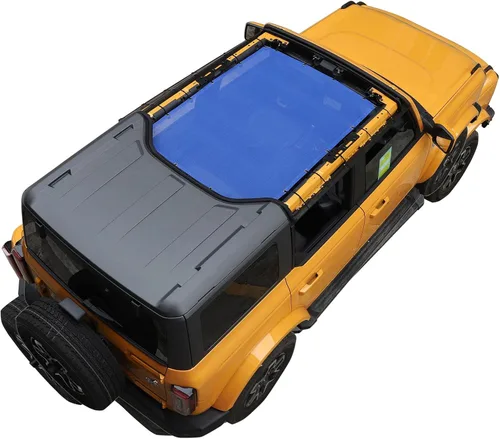 Vista 11 de JeCar Parasol de malla para el techo del bikini de longitud completa, accesorios exteriores para Ford Bronco de 4 puertas 2021 2022, color negro