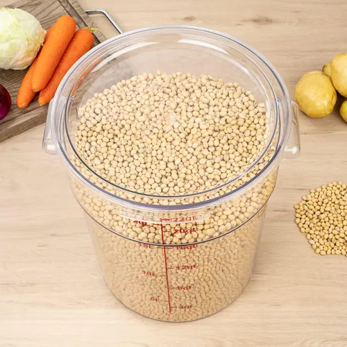 Vista 7 de Met Lux - Contenedor de almacenamiento de alimentos de 22 cuartos de galón, 1 recipiente redondo de almacenamiento comercial, tapa se vende por