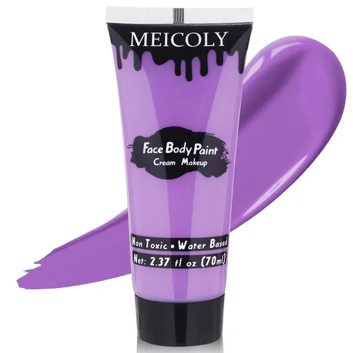Vista 13 de MEICOLY Pintura facial y corporal en crema azul real, tubo grande de 2.37 oz a base de agua, pintura corporal completa para adultos y niños, tubo
