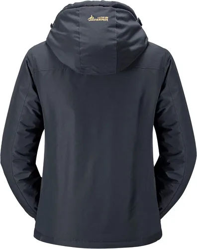 Vista 2 de MOERDENG - Chaqueta de esquí para mujer, resistente al agua, abrigo de invierno para nieve, cortavientos de montaña, con capucha