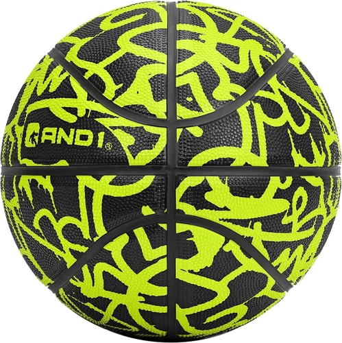 Vista 3 de AND1 Fantom Graffiti - Pelota de baloncesto de goma, lista para el juego, 27.5 pulgadas, tamaño juvenil 5, hecha para interiores y exteriores, se