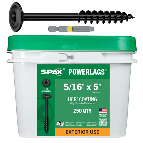 Vista 36 de SPAX Tornillos de retraso de madera estructural con cabezal de arandela exterior de 1/4" x 2-1/2", broca Torx T-Star (50 EA) incluida, resistente a