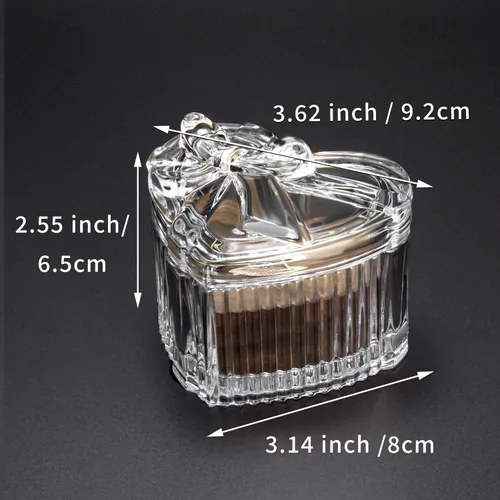 Vista 5 de Wislist Caja de anillo de compromiso para propuesta de vidrio de madera en forma de corazón (corazón)