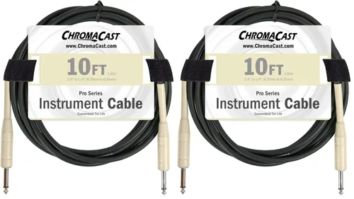 Vista 14 de ChromaCast Pro Series CC-PSCBLSS cables para instrumentos con extremos derechos, Vainilla crema