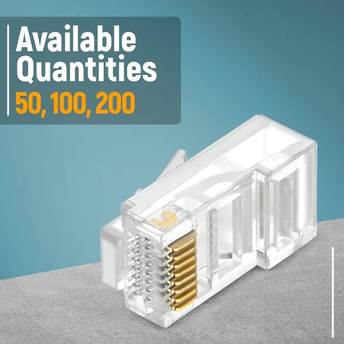 Vista 7 de GTZ Conector de paso a través RJ45 Cat5e 50 unidades - Conectores de paso a través RJ45 Cat 5e EZ - Conectores Cat 5e - Conector Ethernet, enchufe