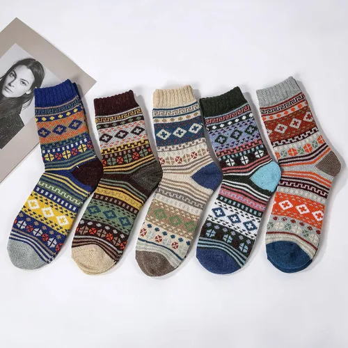 Vista 6 de Zando Calcetines de lana para mujer, calcetines atléticos de invierno, calcetines cálidos de lana merina, calcetines suaves y gruesos de media