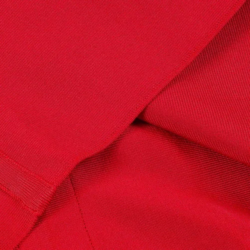 Vista 6 de UONBOX Vestido ajustado de manga larga con cuello en V profundo para mujer, drapeado hasta la rodilla
