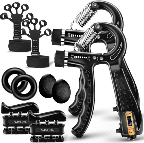 Vista 8 de 5/10 PCS Grip Strength Trainer Kit, Hand Gripper Strengthener, Finger Exerciser