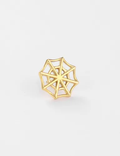 Vista 3 de FANSING Spider Web Threadless Push Pin Labret Studs Surgical Steel Halloween Piercing Jewelry 20g to 16g 5mm to 10mm SilverBlackGold