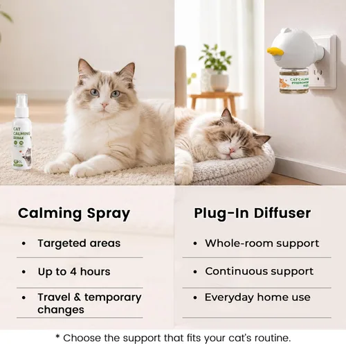 Vista 10 de 2 botellas de feromonas calmantes para gatos en aerosol para hogares