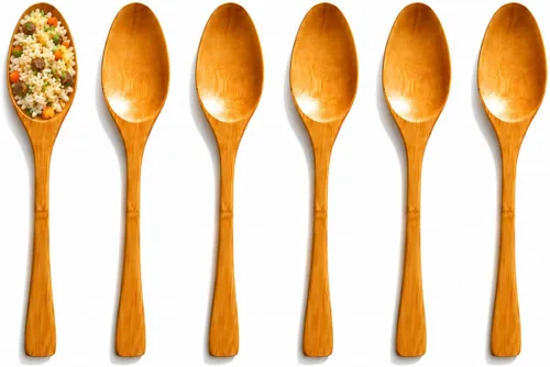 Vista 7 de Juego de 12 cucharas pequeñas de bambú, cucharas de postre de madera de 5.5 pulgadas para helados, yogur, aperitivos, cucharas de degustación