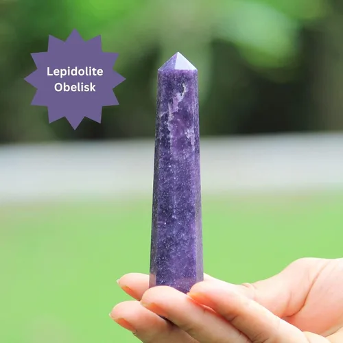 Vista 7 de Obelisco de lepidolita Jet de 3 pulgadas aprox. Jumbo A+ Top Energizado Limpiado Cargado Ágata Auténtica Piedra Preciosa Auténtica Cristal Genuino
