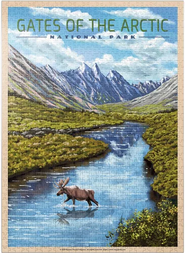 Vista 9 de MyPuzzle Gates of The Arctic National Park - The Arctic Whisper, póster de viaje vintage, rompecabezas de 100 piezas para adultos