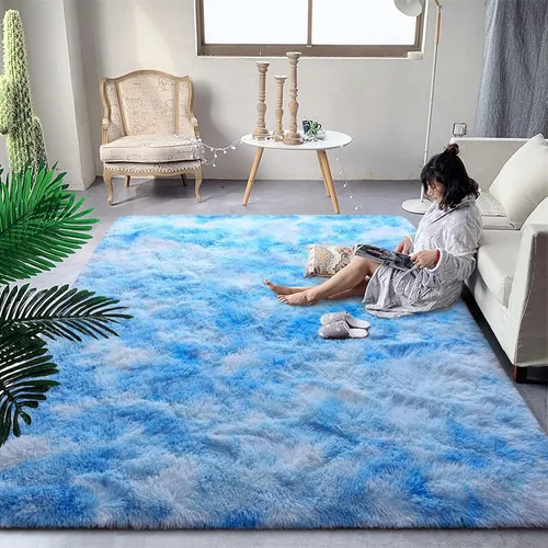 Vista 71 de DweIke Alfombras de pasillo beige esponjosas para dormitorio, 2 x 6 pies, alfombra larga de felpa suave para niñas y niños, antideslizante y lavable