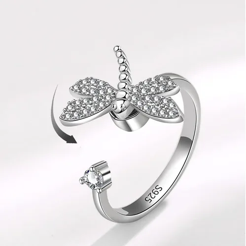 Vista 104 de Anillo de plata de ley 925, minimalista, ajustable, hecho a mano, para mujeres y niñas