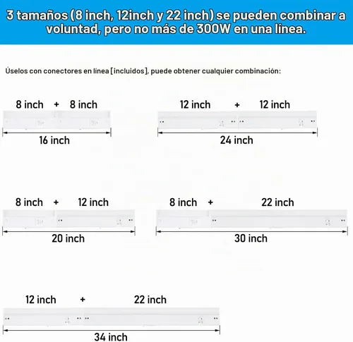 Vista 6 de TORCHSTAR Paquete de 2 luces LED 5CCT de 8 pulgadas para debajo del Blanco