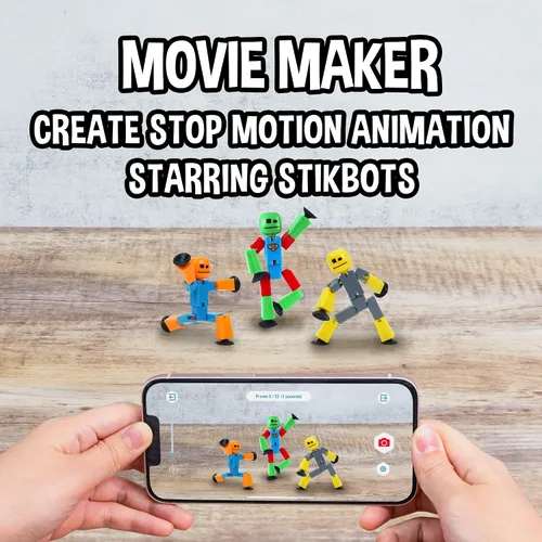Vista 5 de Zing Stikbot - Juego de 6 figuras de acción coleccionables Stikbot, crea animación Stop Motion (los estilos pueden variar)