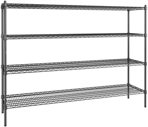 Vista 295 de Kit de 4 estantes de epoxi verde NSF de 21 x 72 pulgadas con postes de 86 pulgadas, estantería de almacenamiento resistente, kit de estantería