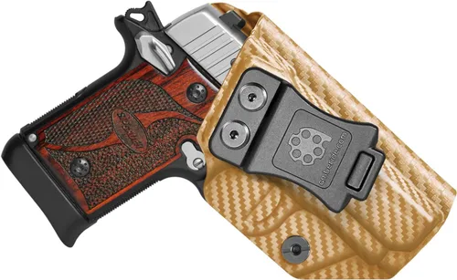 Vista 12 de Funda P238 IWB Kydex Holster Fit: Pistola Sig Sauer P238 - Transporte oculto en la cintura interior - Inclinación ajustable y retención 'Posi-Click